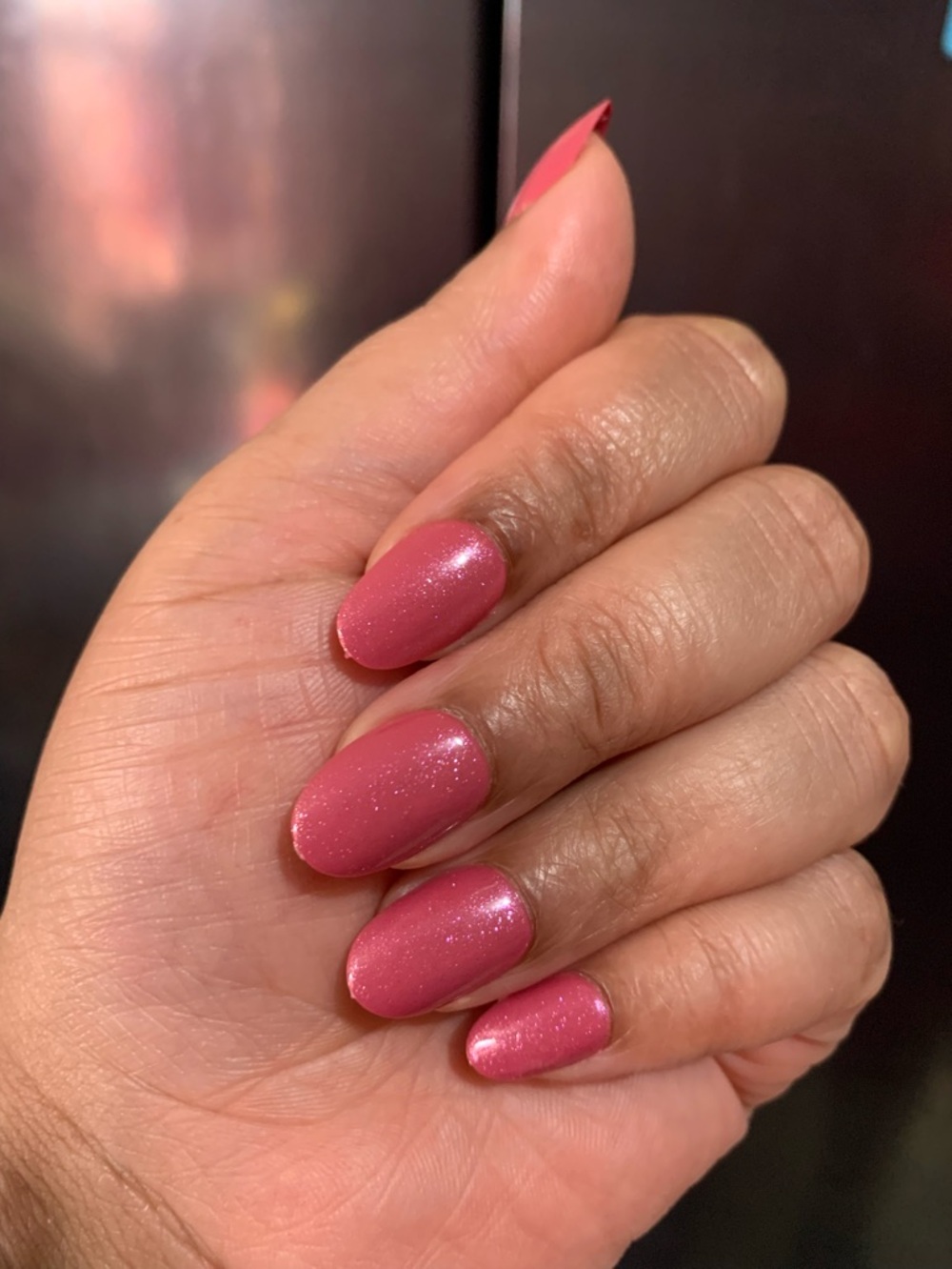 Pink Glitter Nails see description